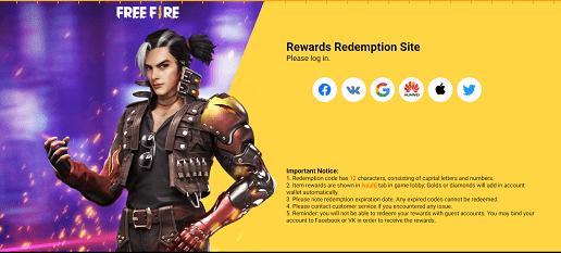 Free Fire Redeem Code Today